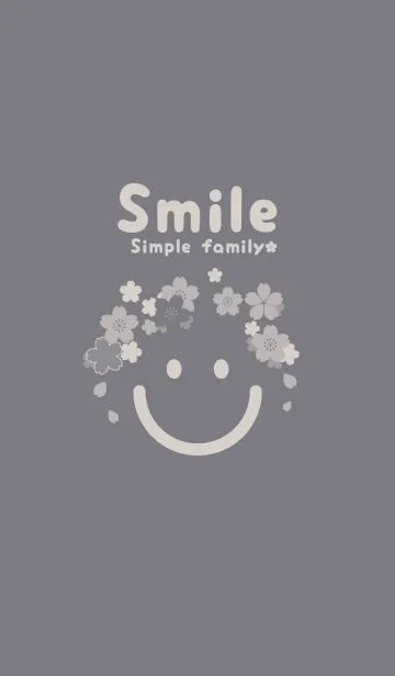 [LINE着せ替え] スマイル＆桜 ダブグレイの画像1