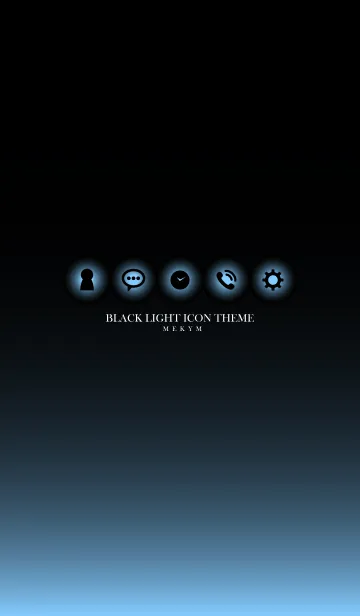BLACK LIGHT ICON THEME.MEKYM 16の着せ替えメイン画像