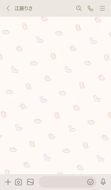 [LINE着せ替え] .小さな恐竜. ベージュパステルの画像2