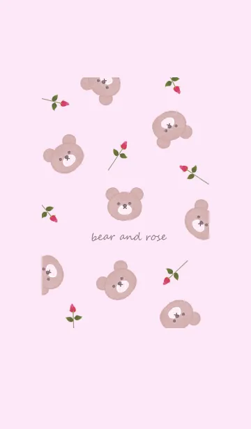 [LINE着せ替え] クマと薔薇♡pinkpurple10_1の画像1