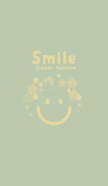 [LINE着せ替え] スマイル＆桜 抹茶色の画像1