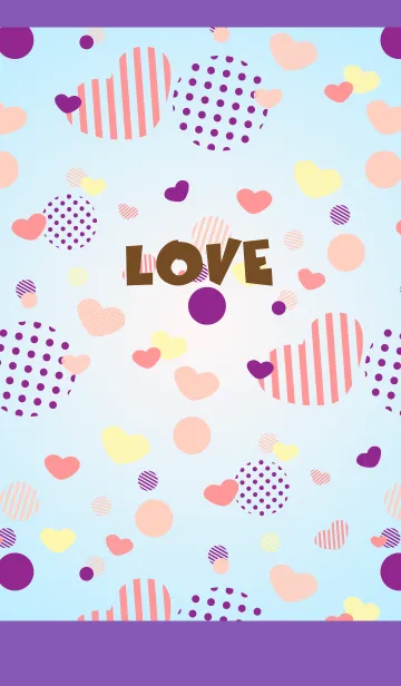 [LINE着せ替え] いろいろな紫のハート 紫色の画像1