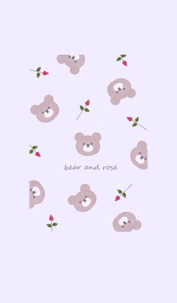 [LINE着せ替え] クマと薔薇♡purple11_1の画像1