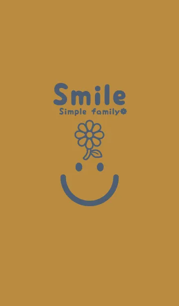 [LINE着せ替え] スマイル＆フラワー オーカーの画像1