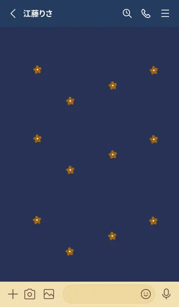 [LINE着せ替え] ネイビー。キャメル。お花。韓国語。の画像2