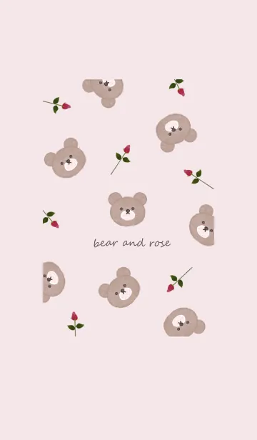 [LINE着せ替え] クマと薔薇♡dustypink15_1の画像1