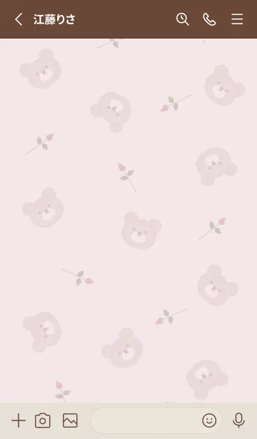 [LINE着せ替え] クマと薔薇♡dustypink15_1の画像2