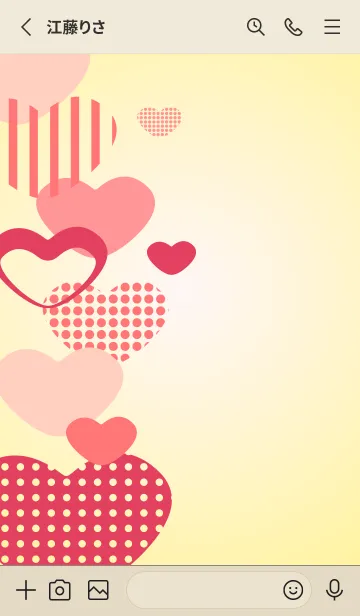 [LINE着せ替え] 赤とピンクのハート 赤と灰色の画像2