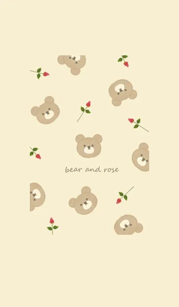 [LINE着せ替え] クマと薔薇♡yellow13_1の画像1