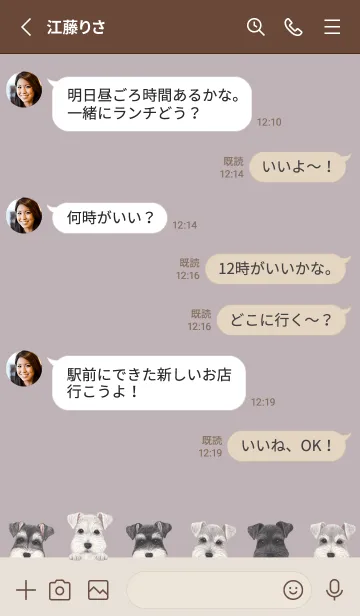 [LINE着せ替え] DOGS - シュナウザー - パープルグレーの画像3