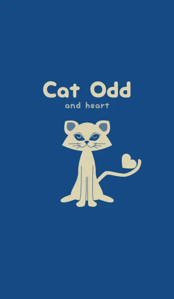 [LINE着せ替え] 猫のオッドとハート 紺瑠璃の画像1