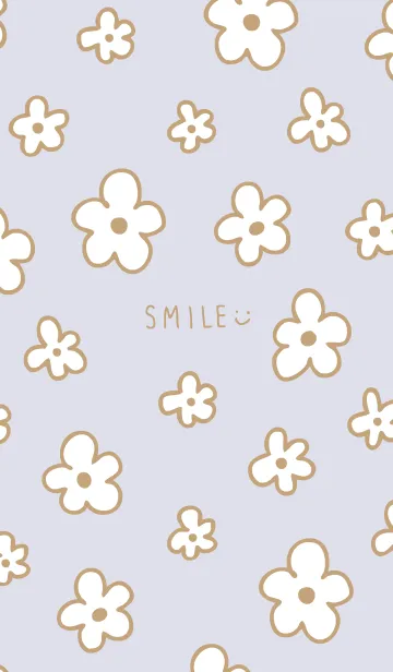 [LINE着せ替え] おしゃれなベージュ花21の画像1