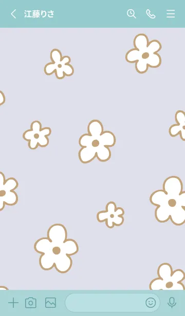 [LINE着せ替え] おしゃれなベージュ花21の画像2