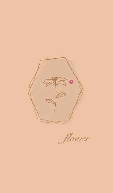 [LINE着せ替え] お花<唇>オレンジの画像1