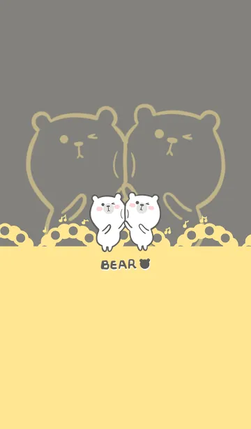 [LINE着せ替え] Dancing Bear-Grey (Ye5)の画像1