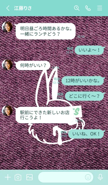[LINE着せ替え] カラー デニム バニー 30の画像3