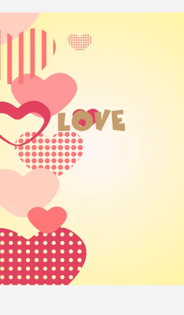 [LINE着せ替え] 赤とピンクのハート 白の画像1