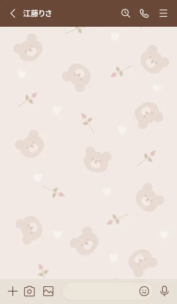 [LINE着せ替え] クマと薔薇とハート♡pinkbrown07_1の画像2