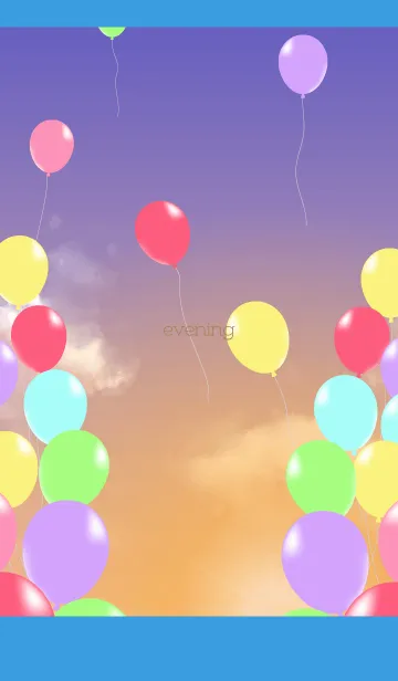 [LINE着せ替え] 夕方の空の風船 青色の画像1