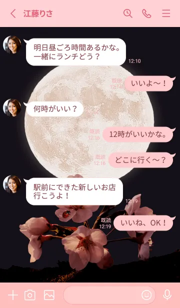 [LINE着せ替え] Sakura Full Moon #2-17の画像3