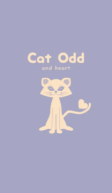 [LINE着せ替え] 猫のオッドとハート 藤鼠の画像1