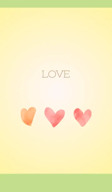 [LINE着せ替え] 水彩風のハート モスグリーン色の画像1