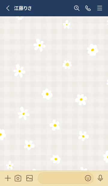 [LINE着せ替え] かわいい白い小花柄17の画像2