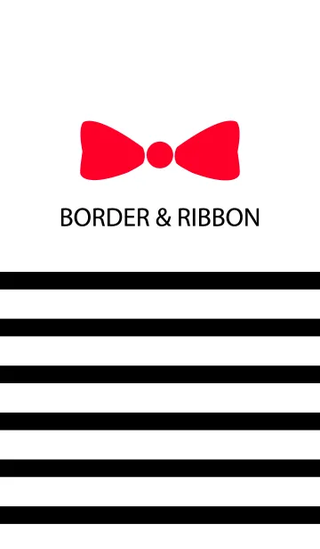 [LINE着せ替え] Black Border & Red Ribbon 7の画像1