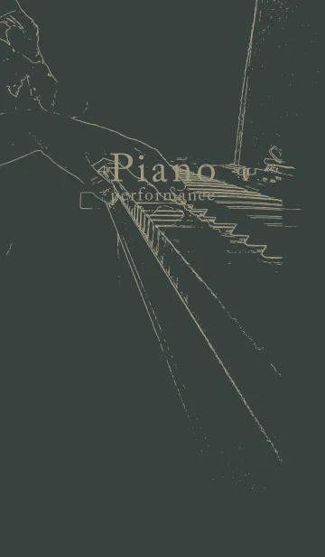 [LINE着せ替え] ピアノ演奏  オフブラックの画像1