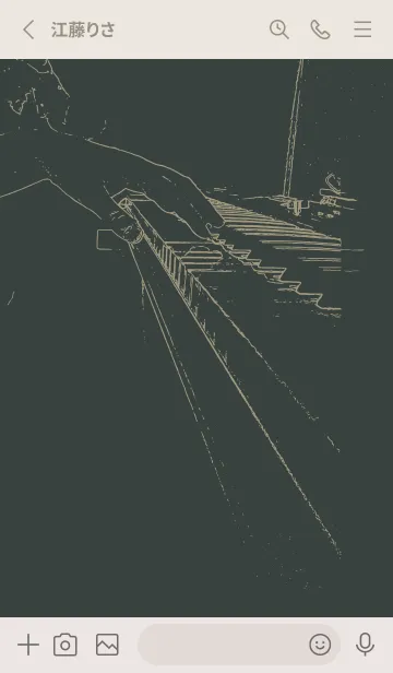 [LINE着せ替え] ピアノ演奏  オフブラックの画像2