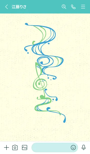 [LINE着せ替え] 和音 流水-音楽記号  露草の画像2