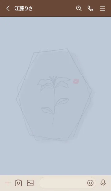 [LINE着せ替え] お花<唇>ブルーの画像2