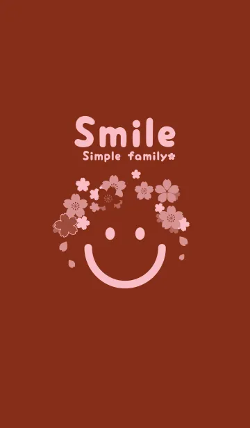 [LINE着せ替え] スマイル＆桜 栗梅の画像1
