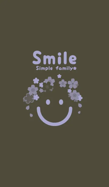 [LINE着せ替え] スマイル＆桜 黒紫の画像1