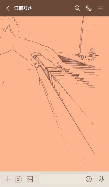 [LINE着せ替え] ピアノ演奏  ペールアプリコットの画像2