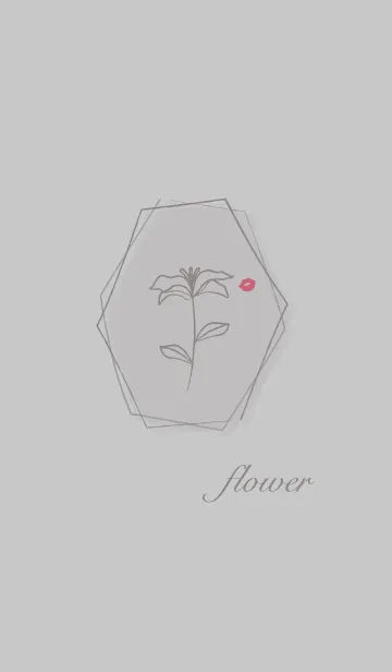 [LINE着せ替え] お花<唇>グレーの画像1