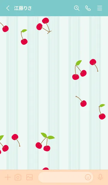 [LINE着せ替え] さくらんぼ シンプルかわいい29の画像2