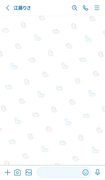 [LINE着せ替え] .小さな恐竜. 水色パステルの画像2