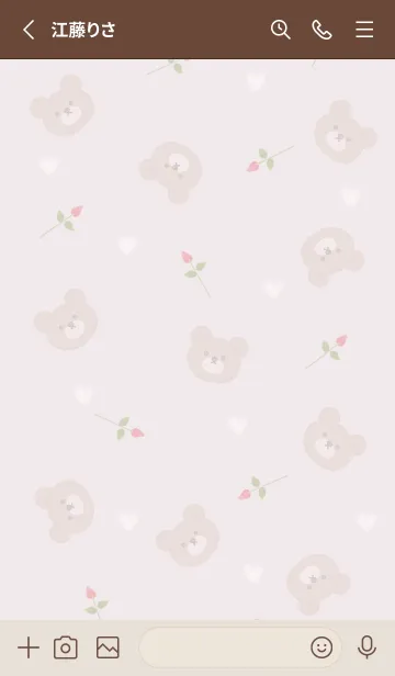 [LINE着せ替え] クマと薔薇とハート♡dustypink15_1の画像2
