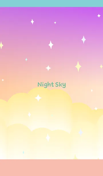 [LINE着せ替え] 幻想的な夜空 ピンクと水色の画像1