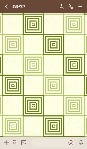 [LINE着せ替え] 和音 市松模様 音符  苔色の画像2