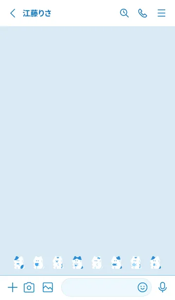 [LINE着せ替え] おすわり猫。ブルーホワイト。の画像2