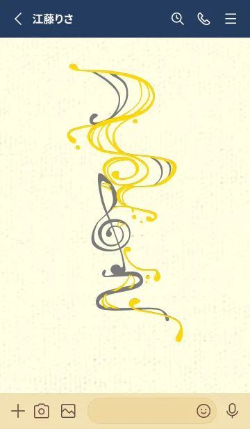 [LINE着せ替え] 和音 流水-音楽記号  タンポポ色の画像2