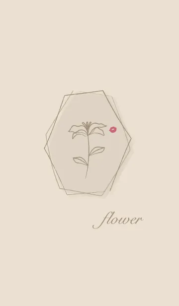 [LINE着せ替え] お花<唇>ベージュの画像1