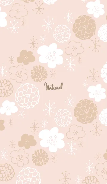 [LINE着せ替え] 白とベージュのお花 キラキラ2の画像1