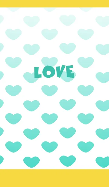 [LINE着せ替え] 青いハート 黄色の画像1