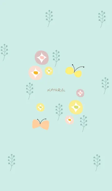 [LINE着せ替え] 花と蝶と草19の画像1