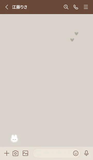 [LINE着せ替え] シンプルなチビうさ♡brown03_1の画像2