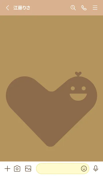 [LINE着せ替え] ハート型の着せかえ オイルイエローの画像2