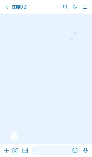 [LINE着せ替え] シンプルなチビうさ♡blue15_1の画像2